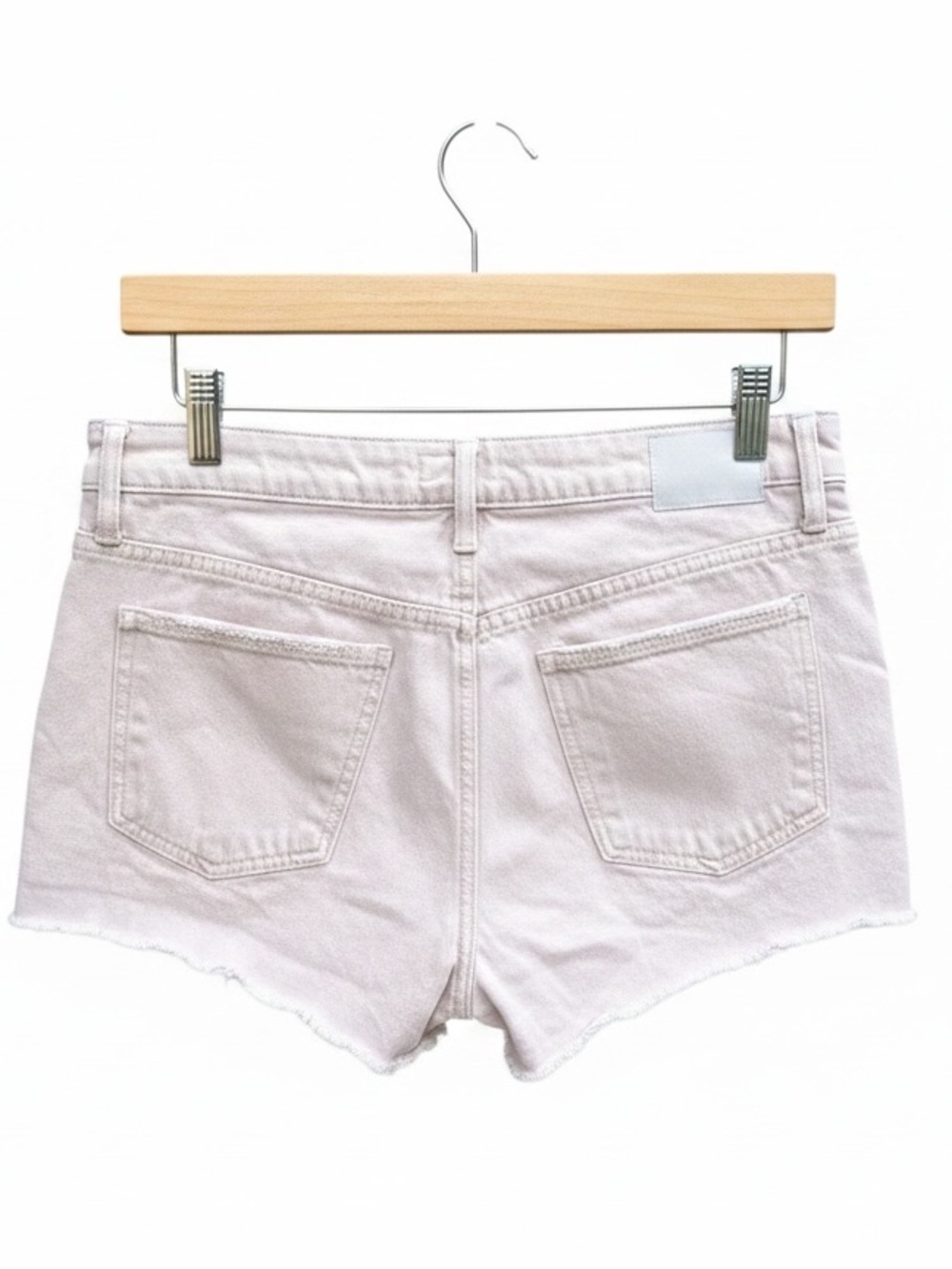 KUT From The Kloth Jane High Rise Raw Hem Shorts Beige Blush Cotton Size 6 - Picture 3 of 7